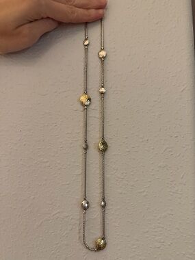 John Hardy 18k and silver Palu 9 station necklace 24”